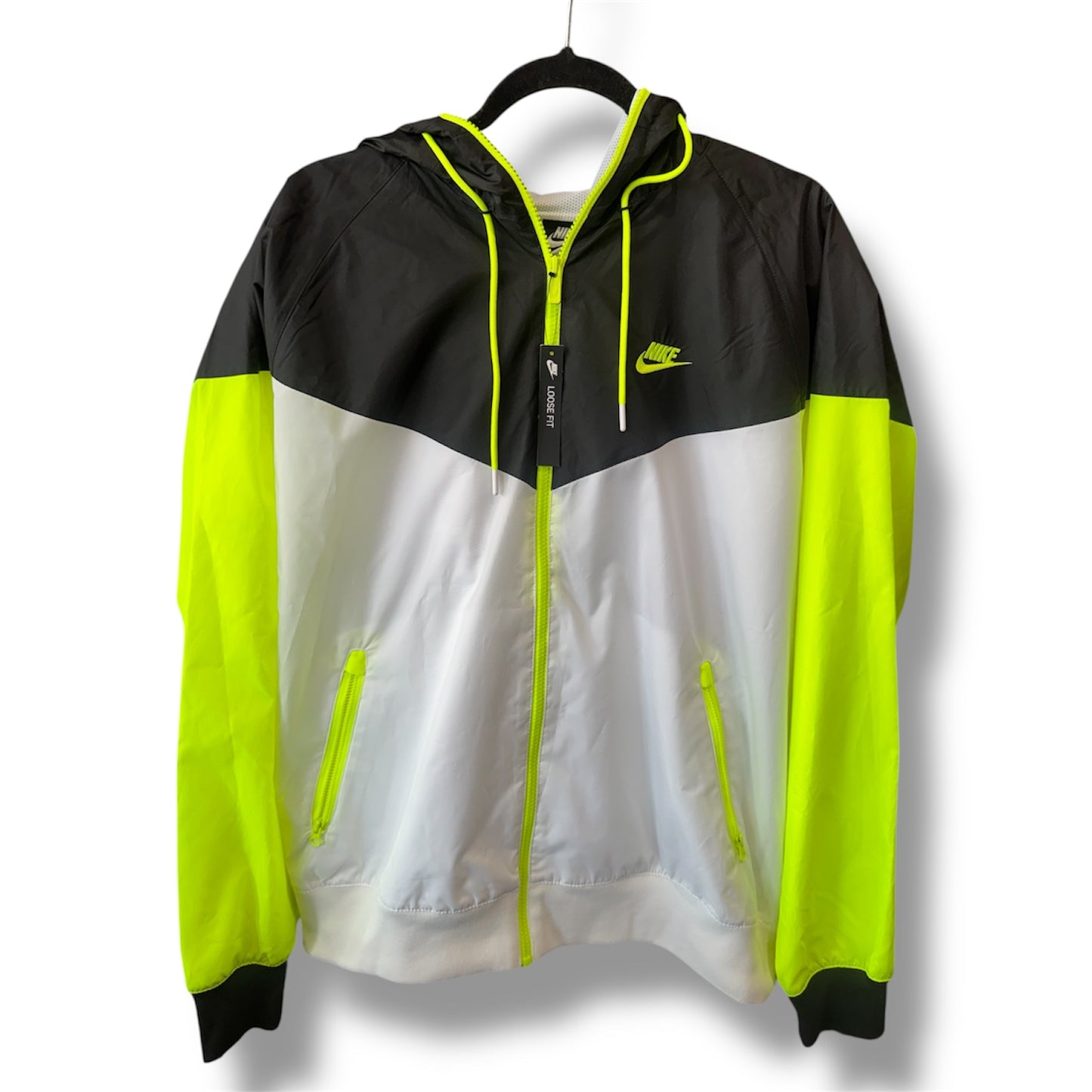 New Nike Neon Green Windbreaker Size Large Men's