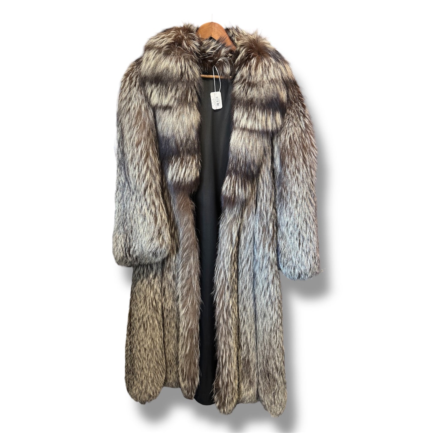 Full Length Fur Couture Somper Furs Beverly Hills Silver Fox Authentic Fur Long Coat