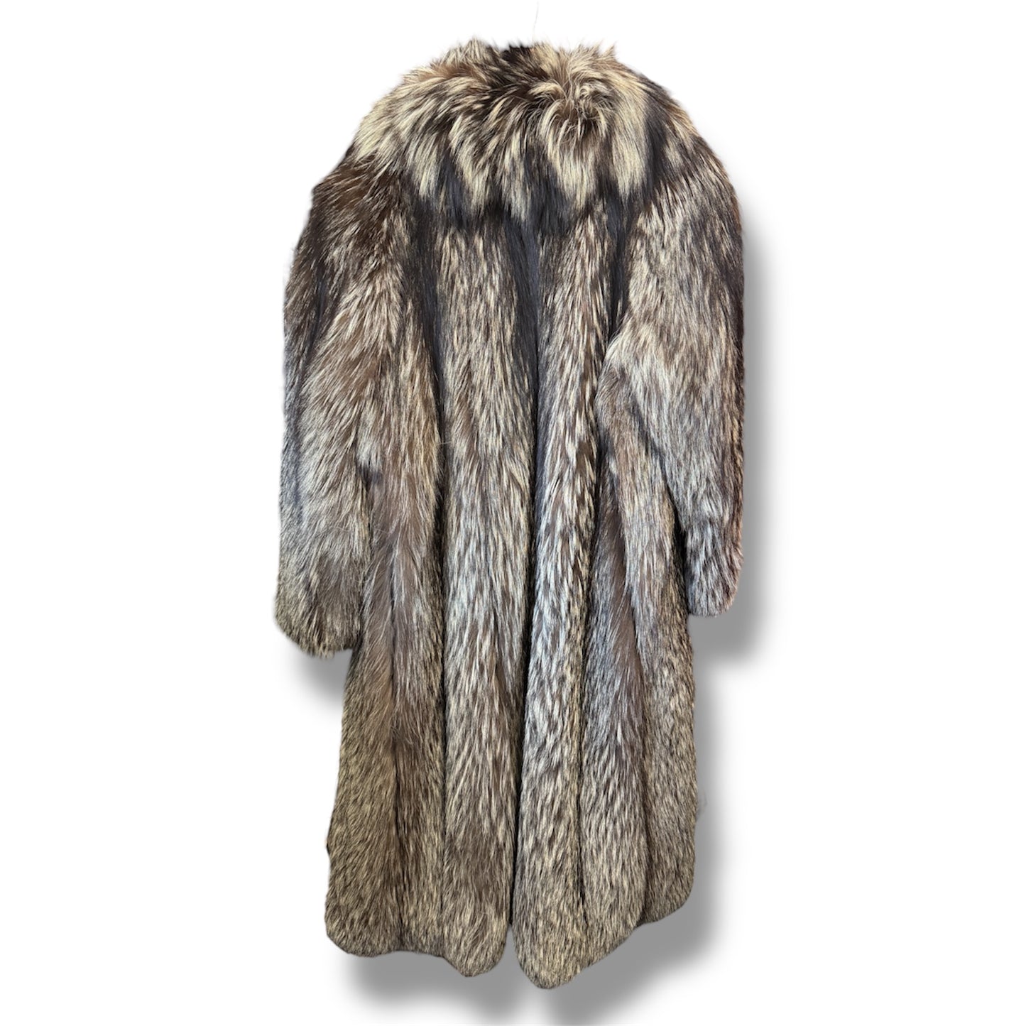 Full Length Fur Couture Somper Furs Beverly Hills Silver Fox Authentic Fur Long Coat