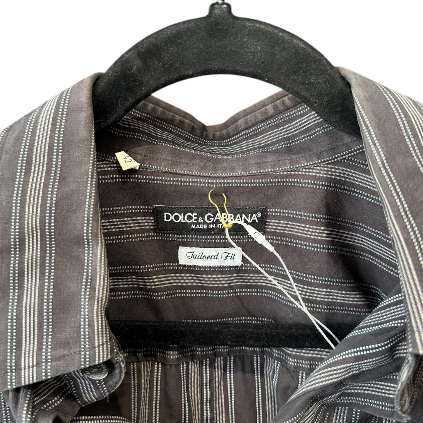 Dolce & Gabbana Pinstripe Dress Shirt Black and Grey Size 42