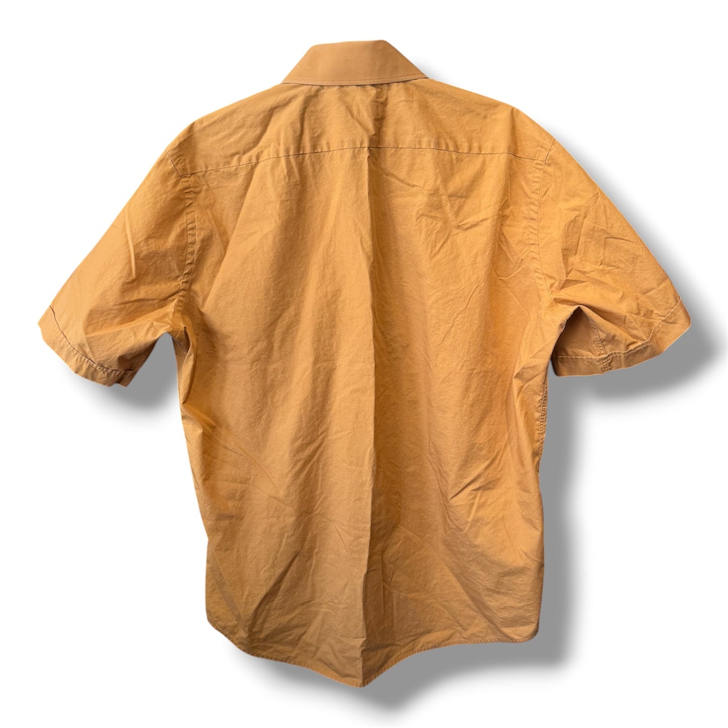 Boss Hugo Boss Short Sleeve Button Up Tan Shirt Size 42