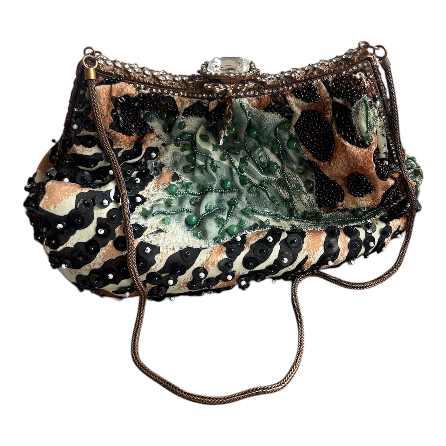 Mary Frances Beaded Embellished and Fur Handbag