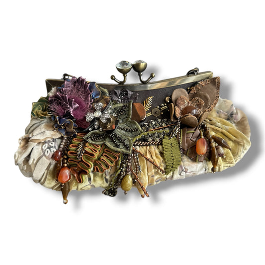 Mary Frances Vintage Beaded Floral Clutch