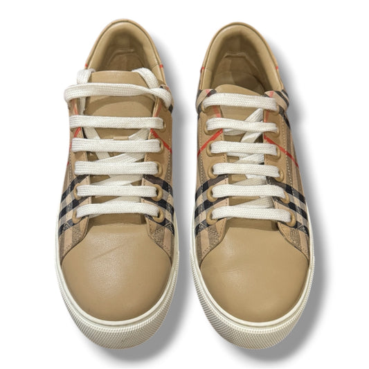 Burberry Bio-based Sole Vintage Check and Leather Sneakers Size 37