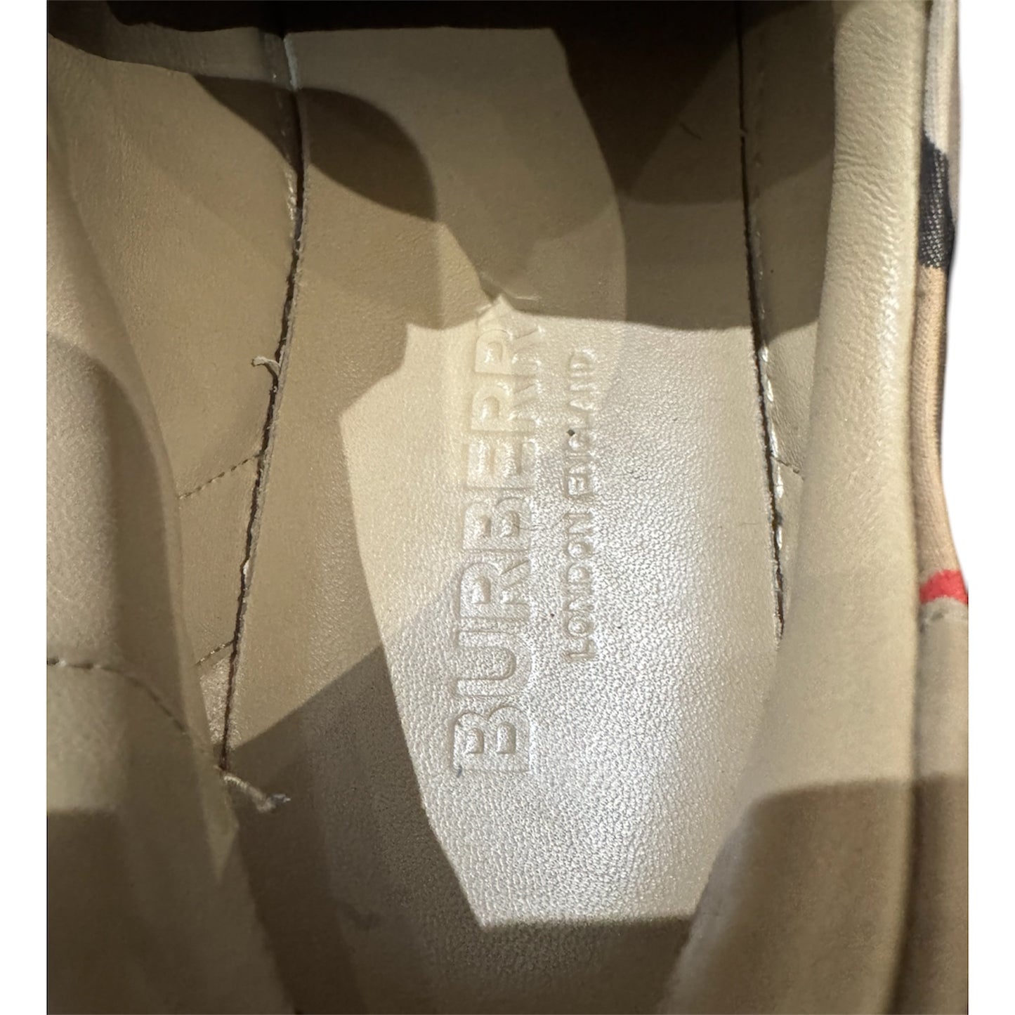 Burberry Bio-based Sole Vintage Check and Leather Sneakers Size 37