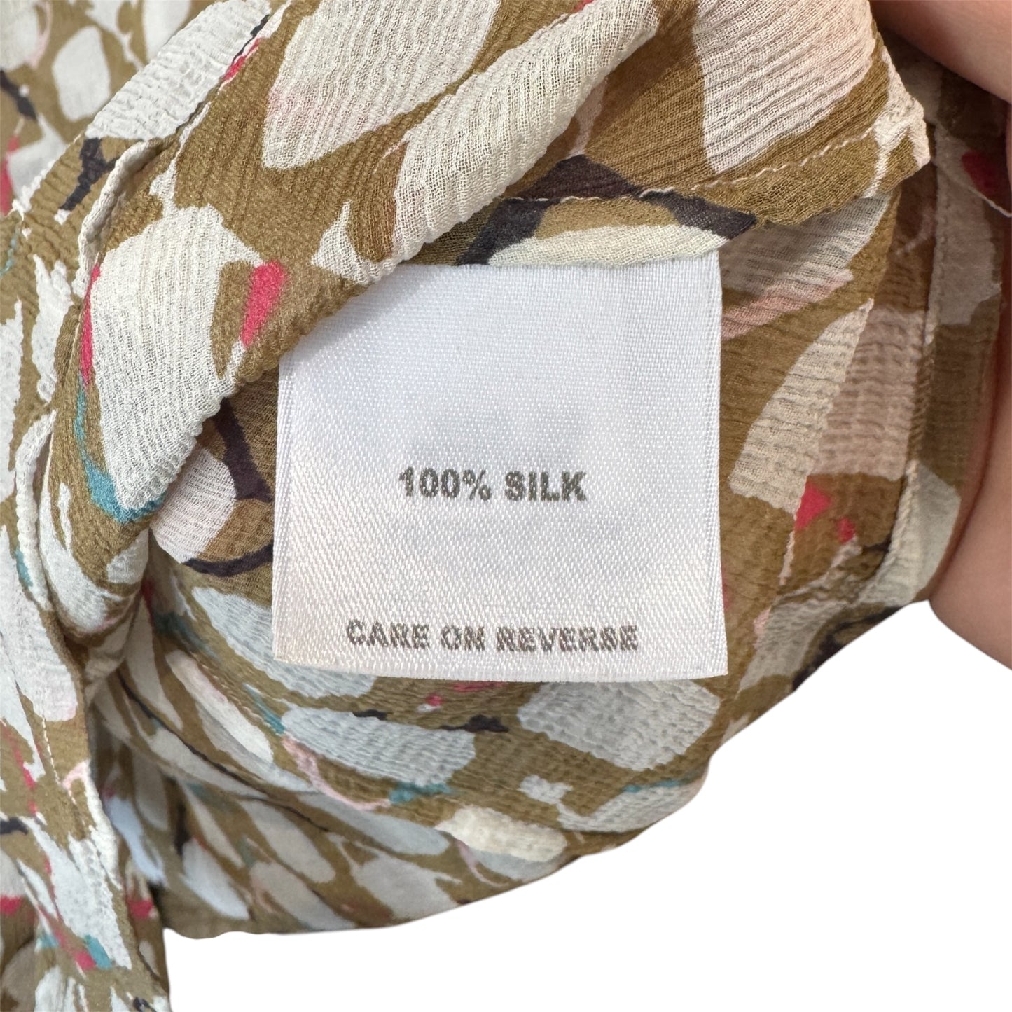 St. John Vintage Silk Tie Front Button Up Blouse Size 2