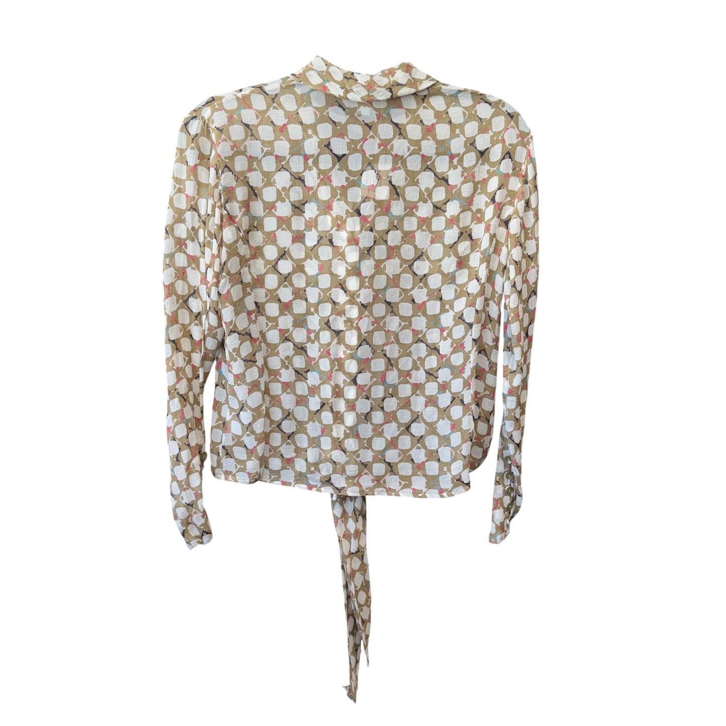 St. John Vintage Silk Tie Front Button Up Blouse Size 2