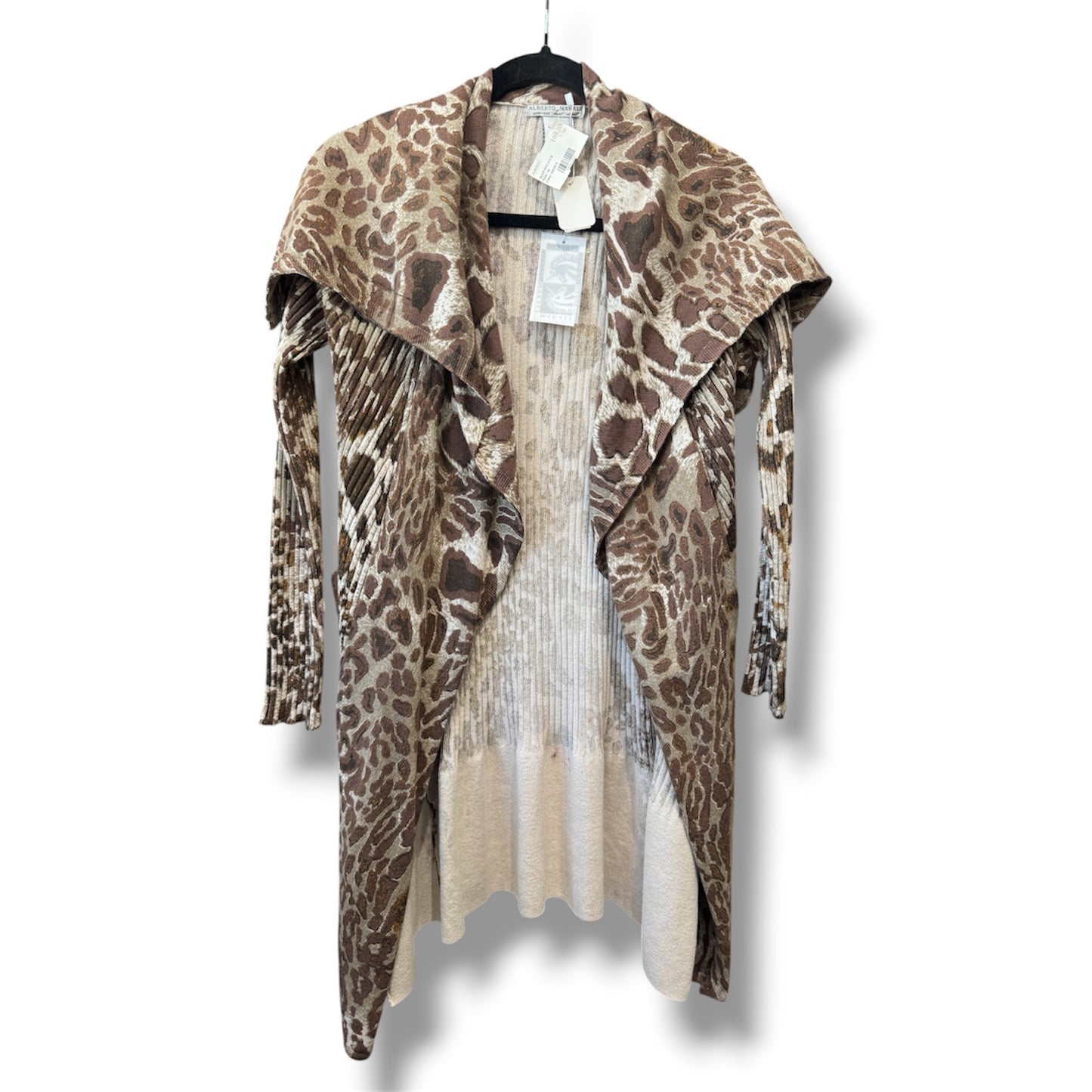 Alberto Makali Leopard Shawl Collar Cardigan Longsleeve Size M