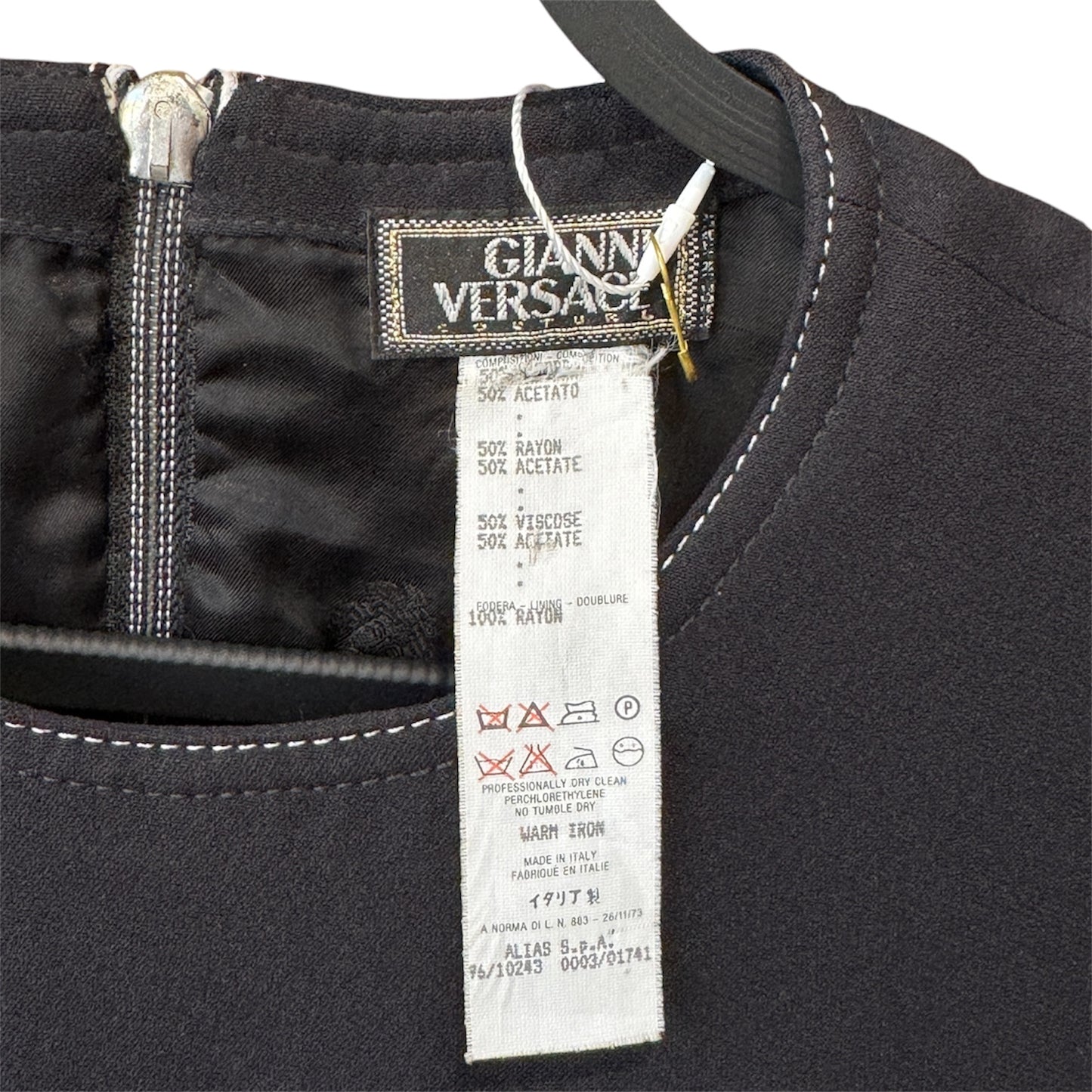 Gianni Versace Couture Black Sheath Dress Size 40