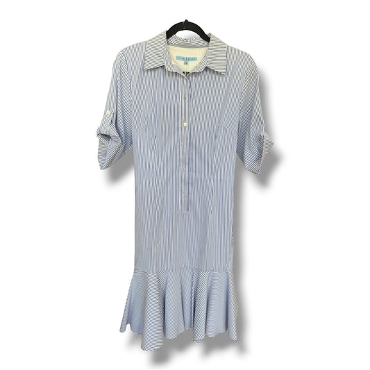 Antonio Melani Blue & White Stripped Dress Shirt Size 8