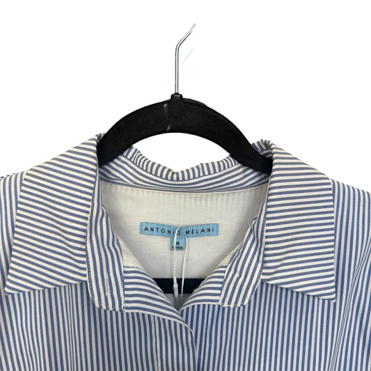Antonio Melani Blue & White Stripped Dress Shirt Size 8