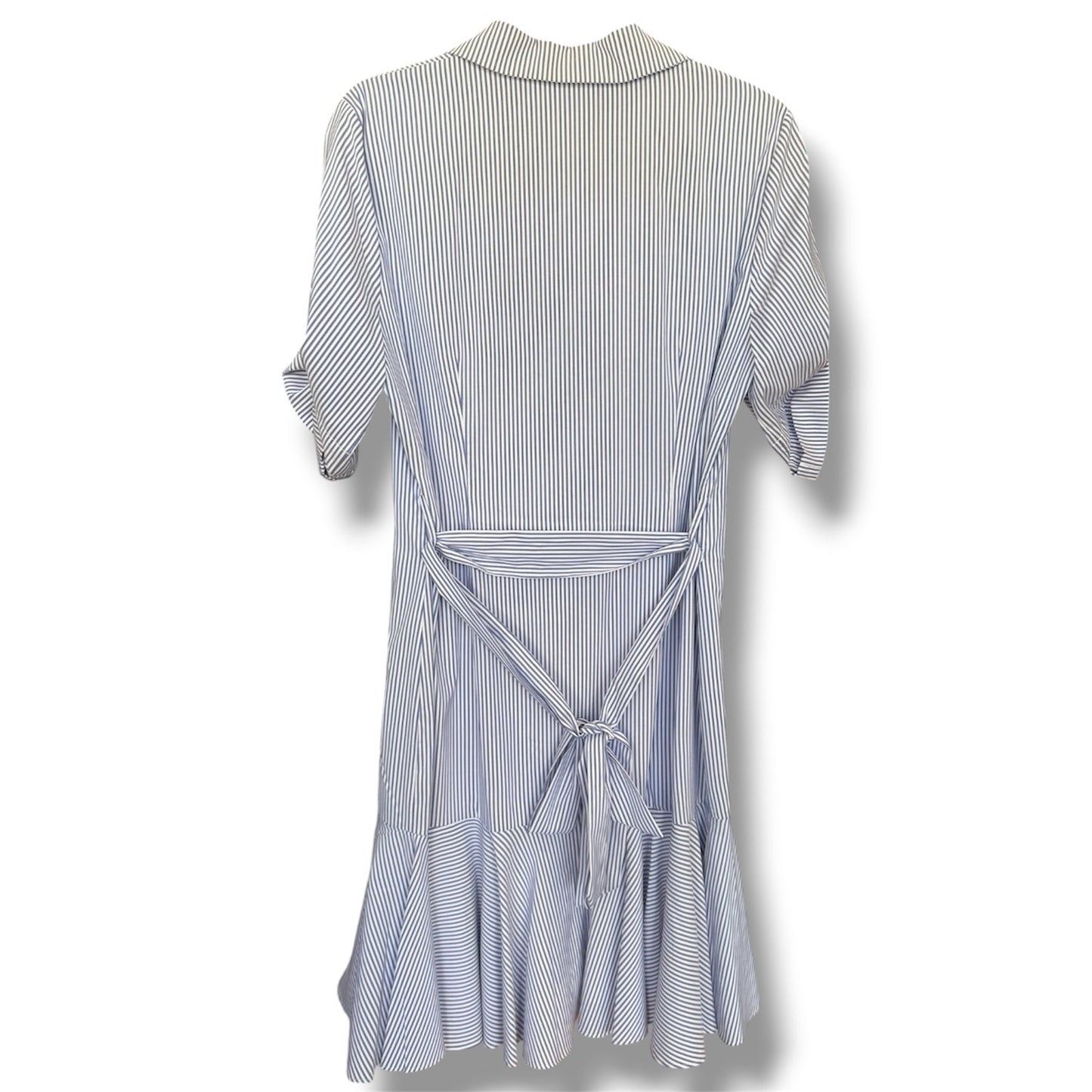 Antonio Melani Blue & White Stripped Dress Shirt Size 8