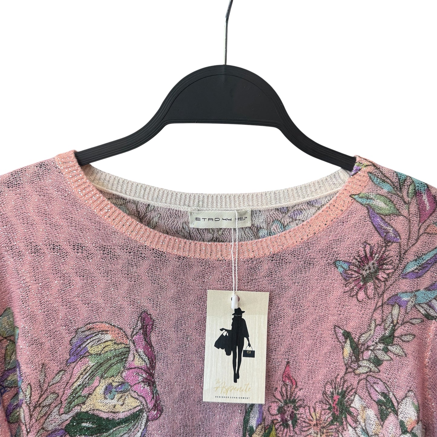 ETRO Floral Print Pink Sweater Size 44