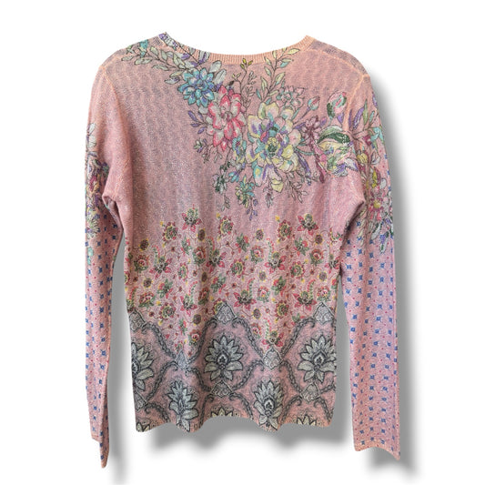 ETRO Floral Print Pink Sweater Size 44