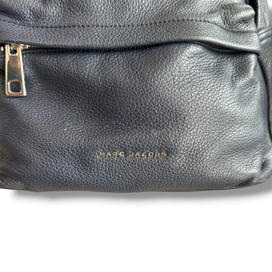 Marc Jacobs Leather Varsity Backback in Navy Blue
