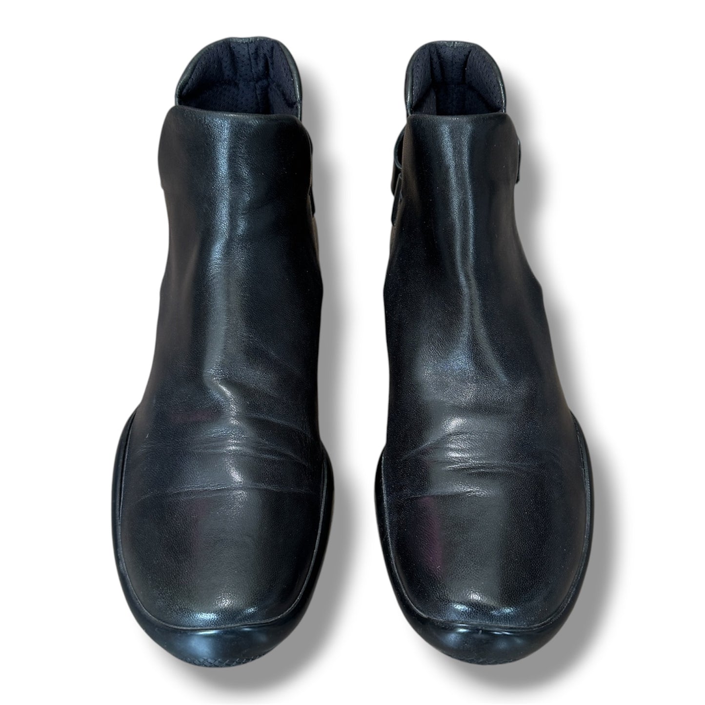 Prada Sport Leather Black Boots Size 38.5