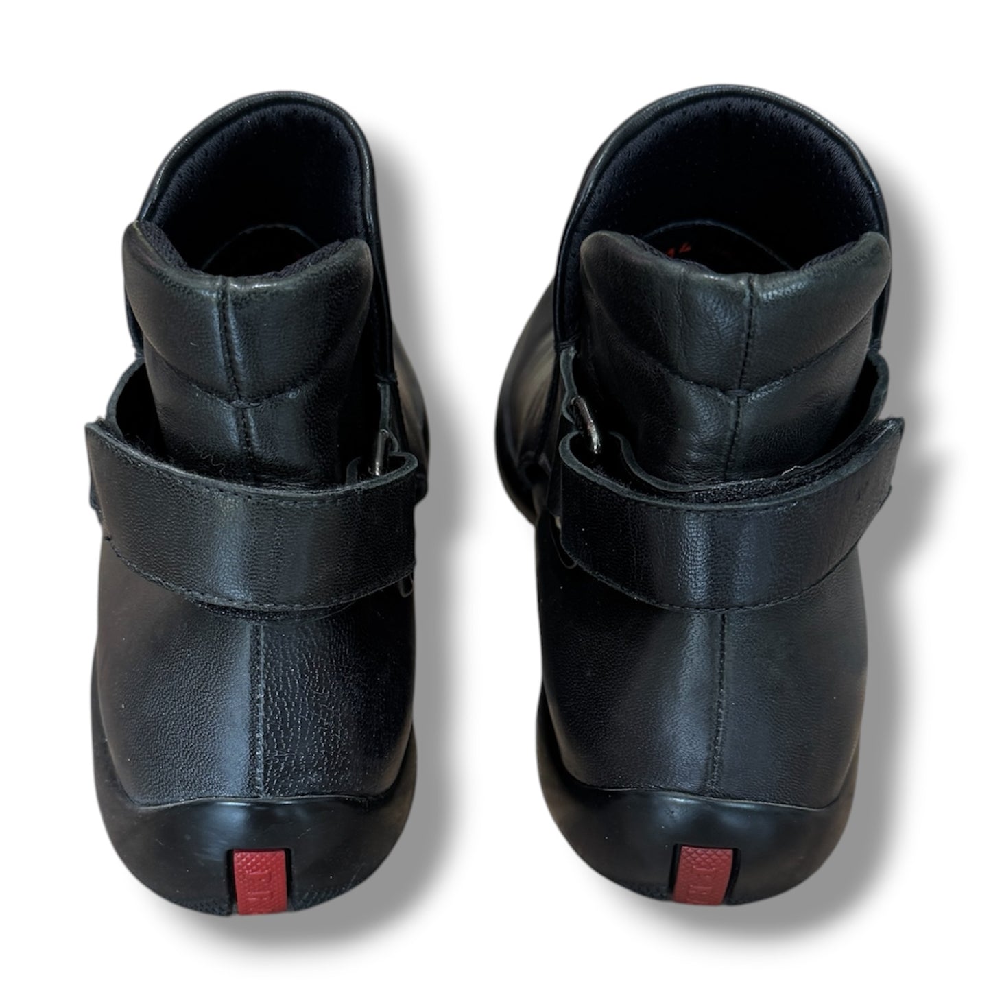 Prada Sport Leather Black Boots Size 38.5