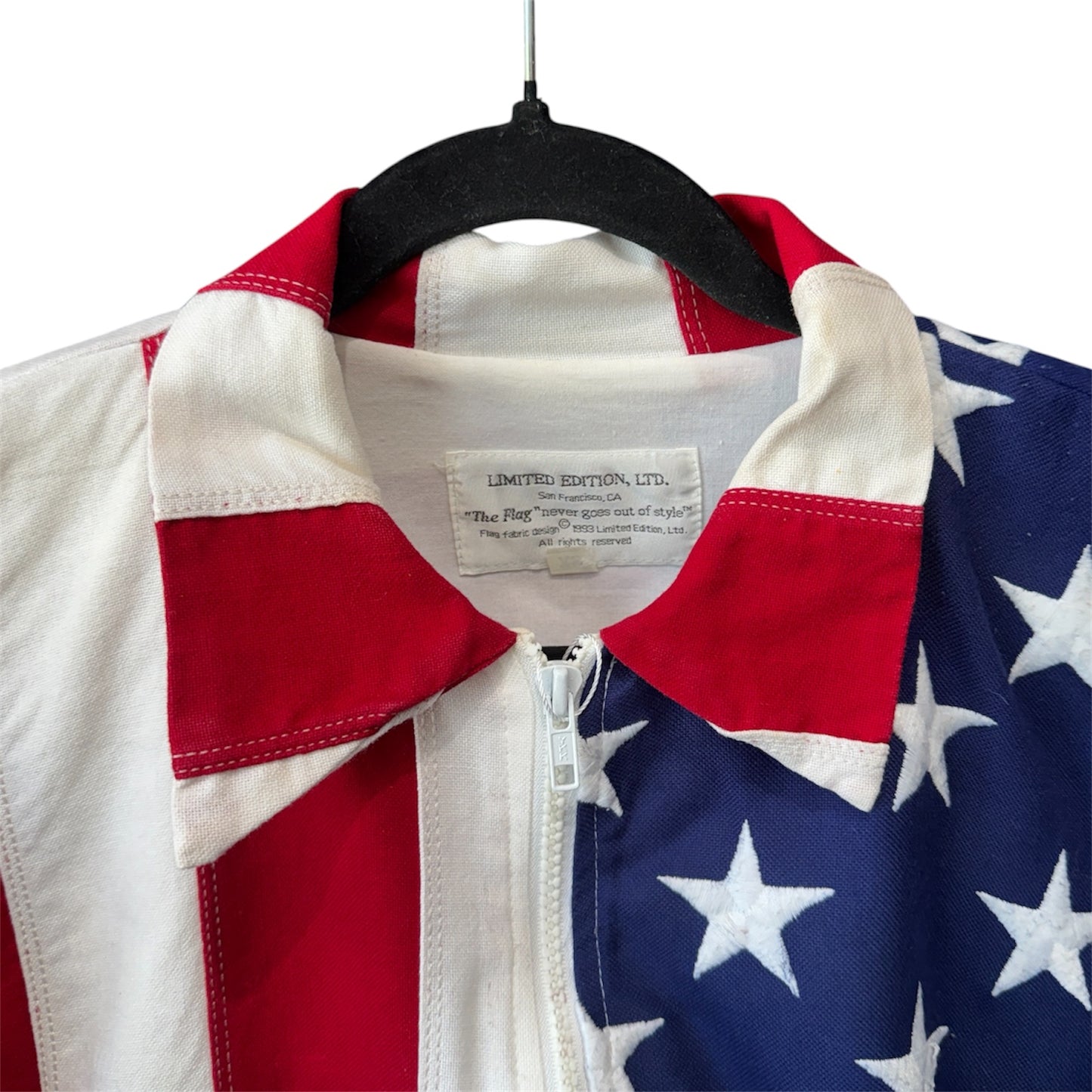 Vintage Limited Edition USA Flag Zip Up Jacket XS