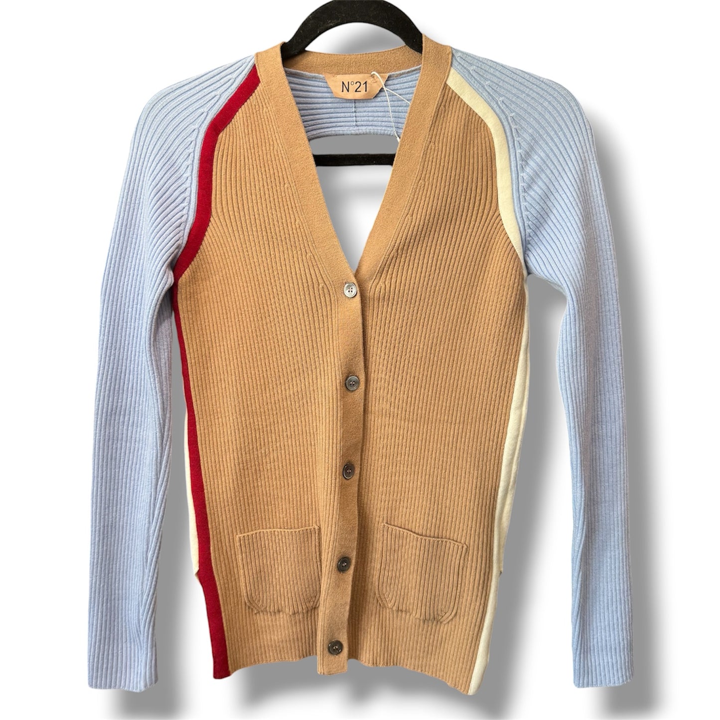 Nº21 Multicolor Tan Cardigan Size 40