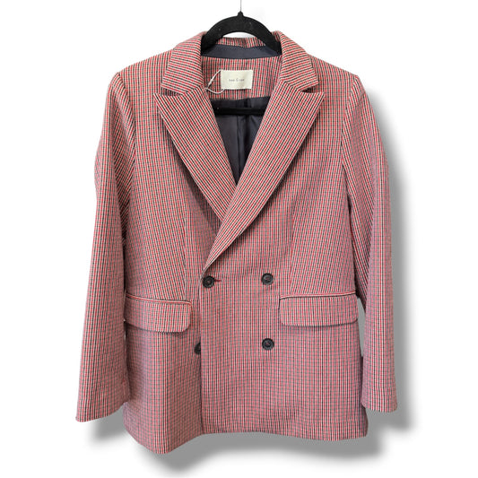 eseOese Double Breasted Red Houndstooth Blazer Size Small