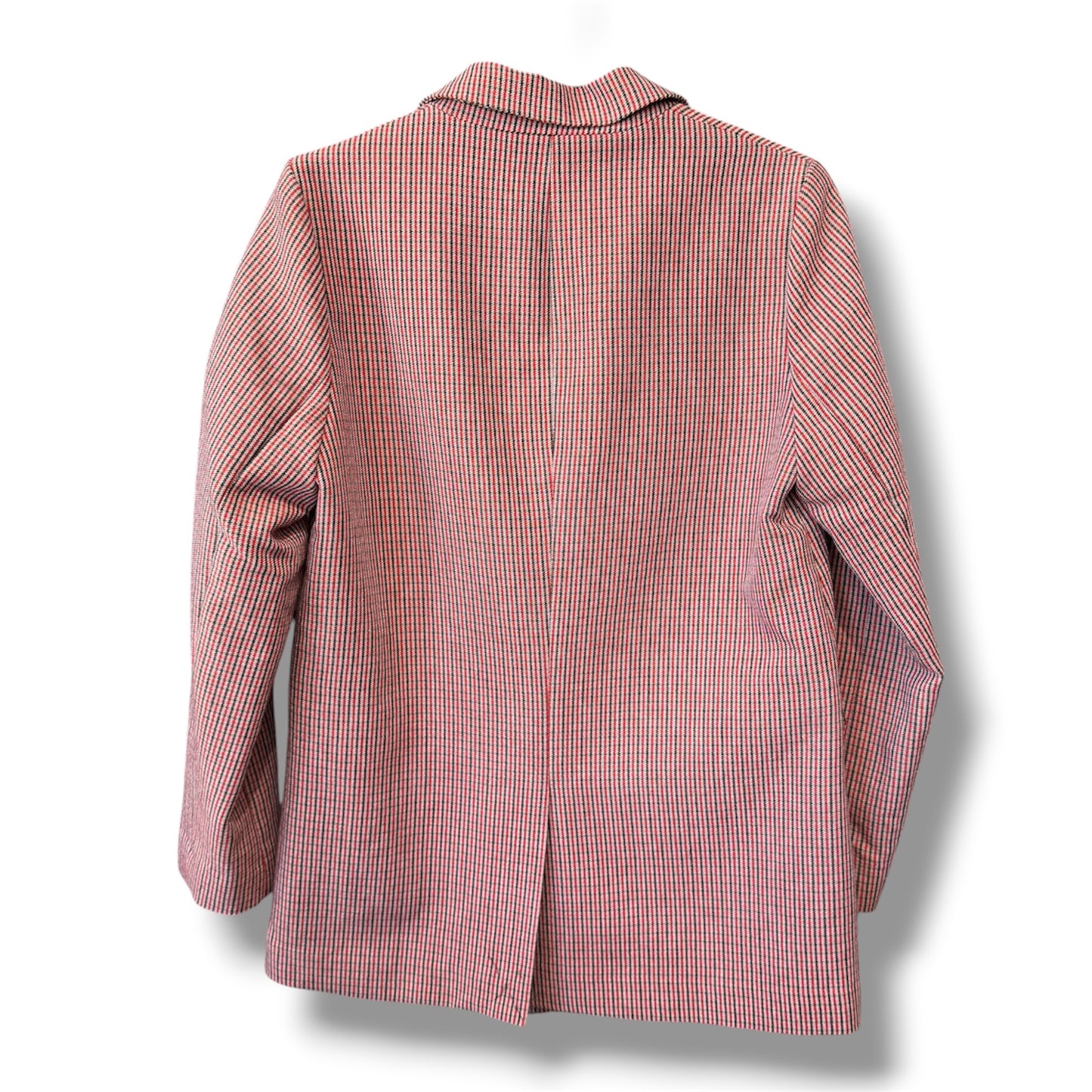 eseOese Double Breasted Red Houndstooth Blazer Size Small