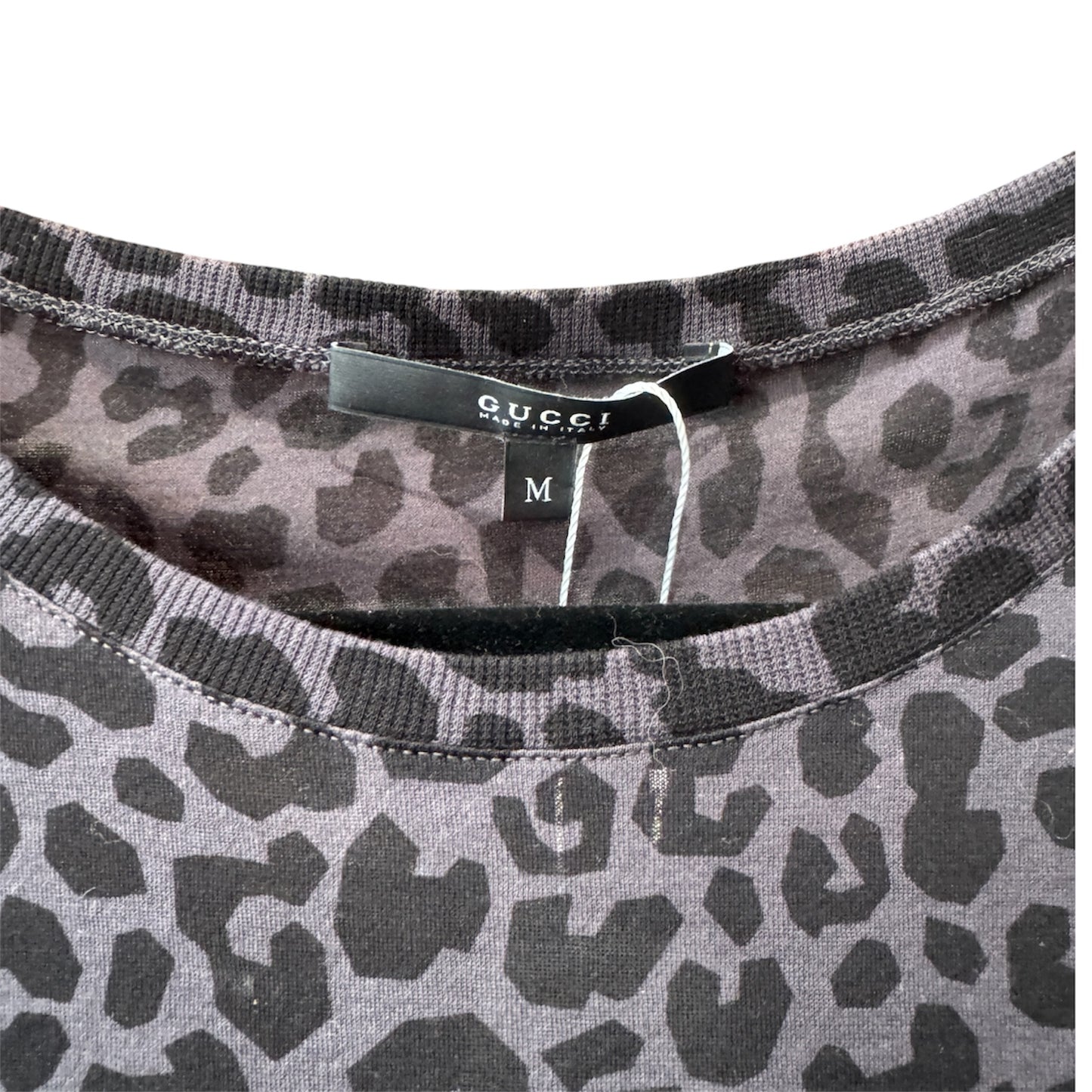 Gucci Leopard Print Black Sleeveless Shirt Size Medium