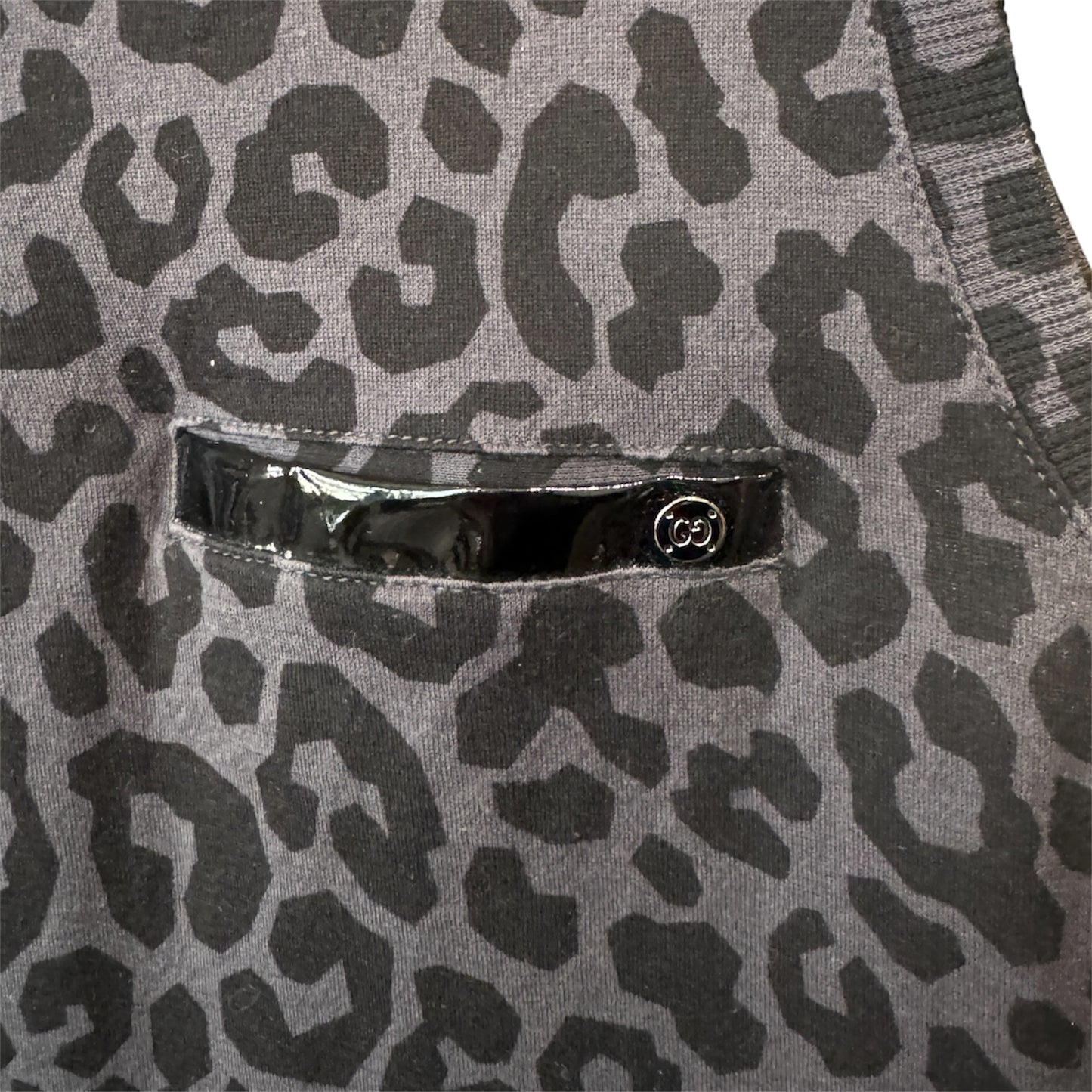 Gucci Leopard Print Black Sleeveless Shirt Size Medium