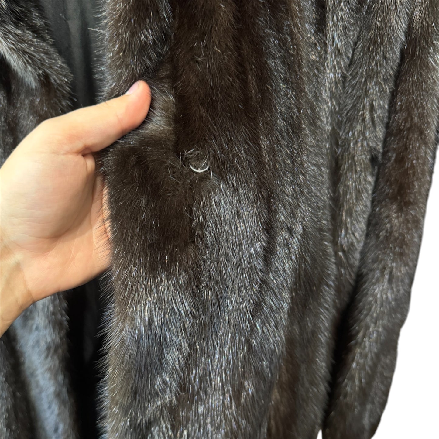 Vintage Full-length Dark Brown Mink Coat Shawl Collar
