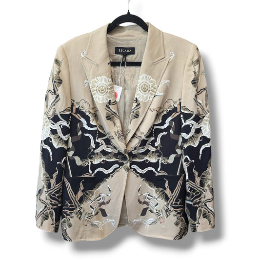 Escada Bozena Heritage Print Single Button Blazer Size 42