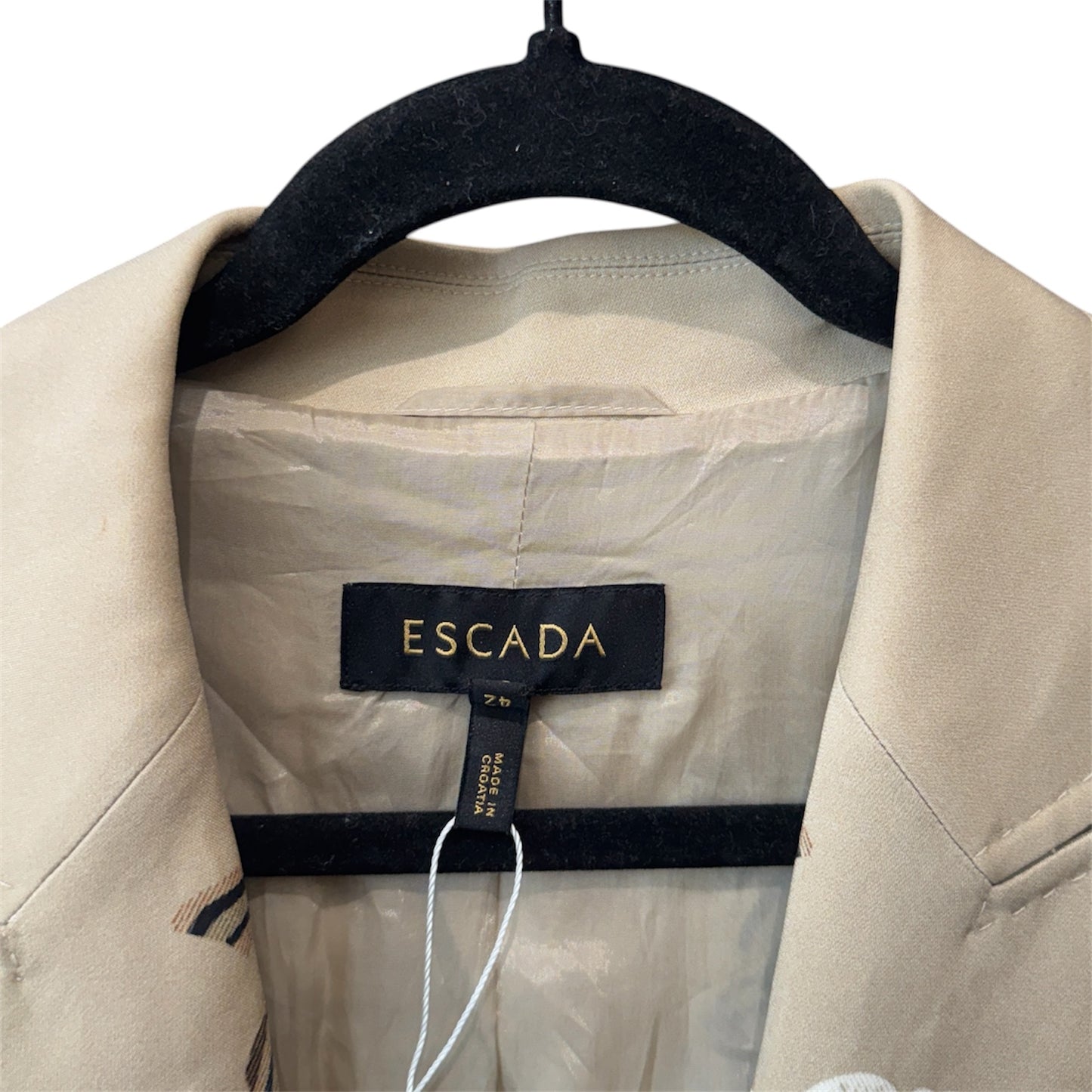Escada Bozena Heritage Print Single Button Blazer Size 42