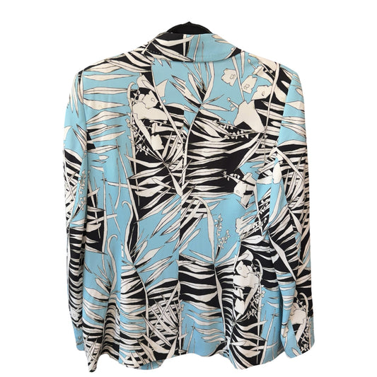 Escada Bozica Floral Printed Blazer in Light Blue Size 42