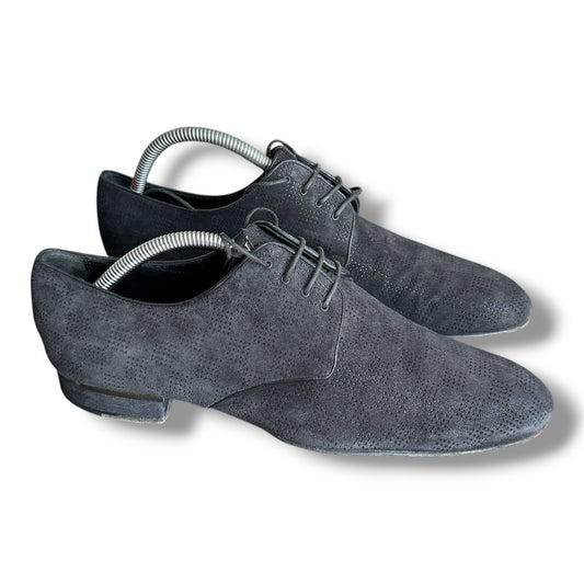 Louis Vuitton Black Damier Laminated Suede Lace Up Derby Size 6