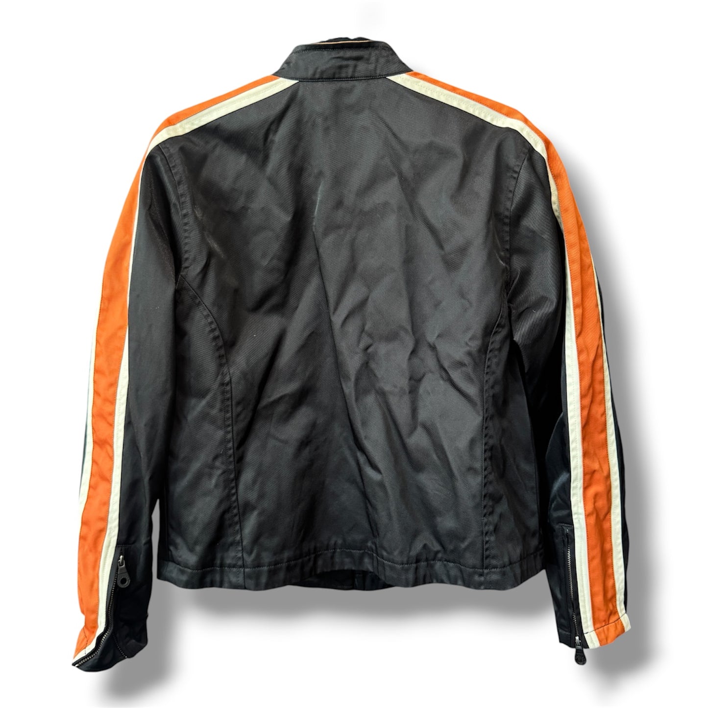Harley Davidson Nylon Cafe Jacket Orange Piping Large