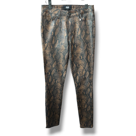 Paige Hoxton Ultra Skinny Coated Brown Snakeskin Jeans size 27