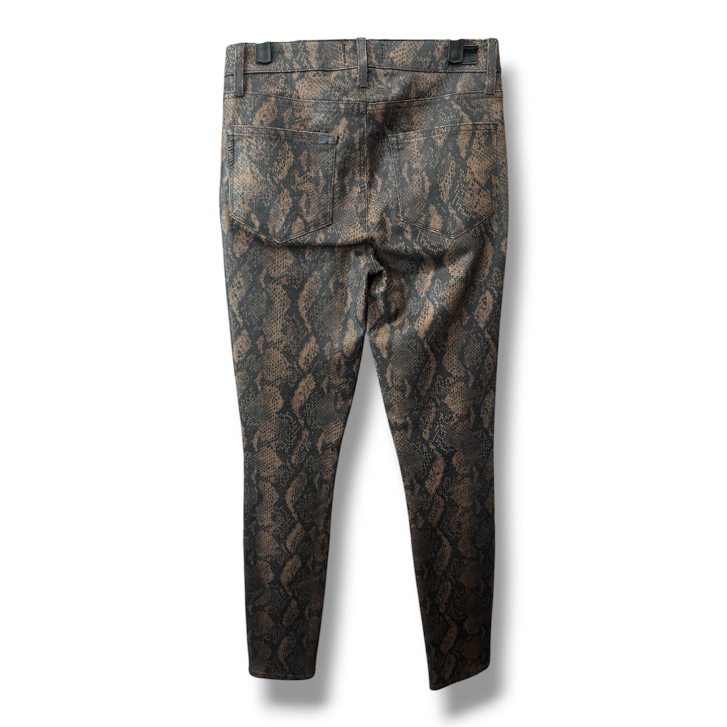 Paige Hoxton Ultra Skinny Coated Brown Snakeskin Jeans size 27