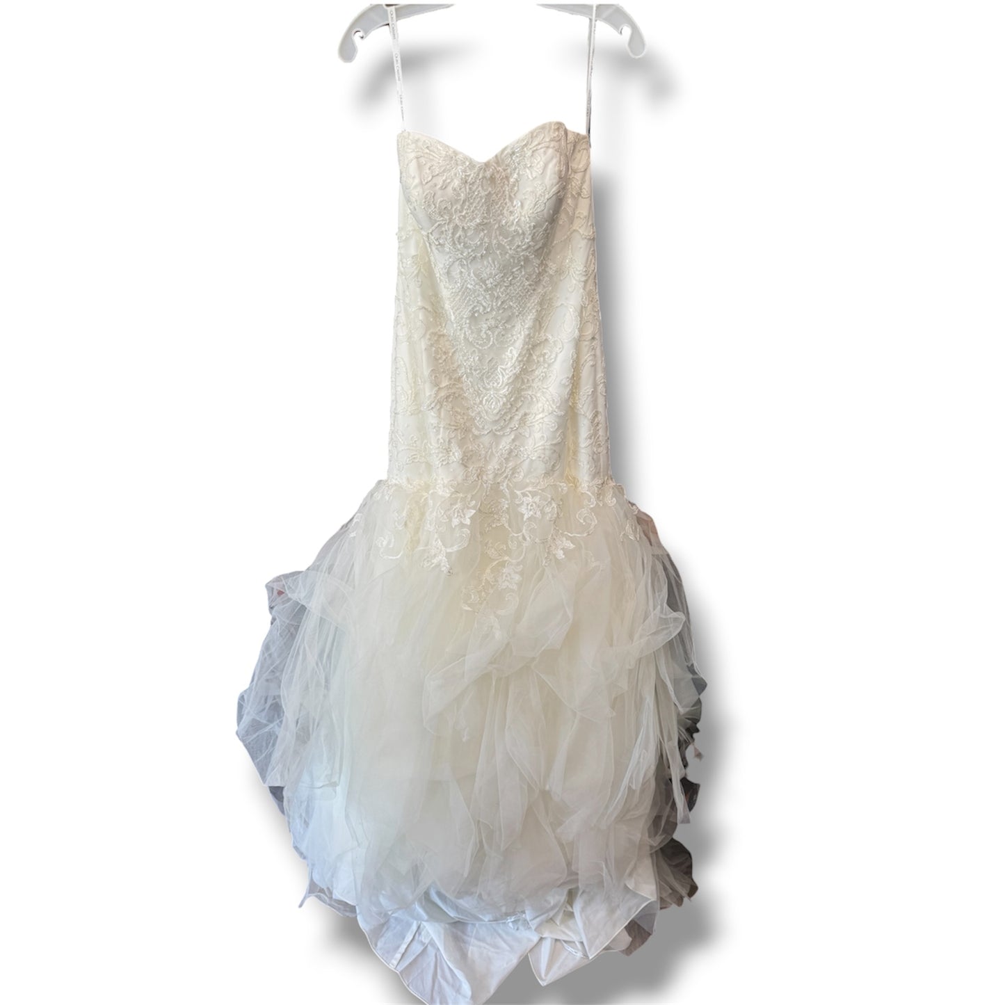 Oleg Cassini Strapless Mermaid Wedding Dress Size 8