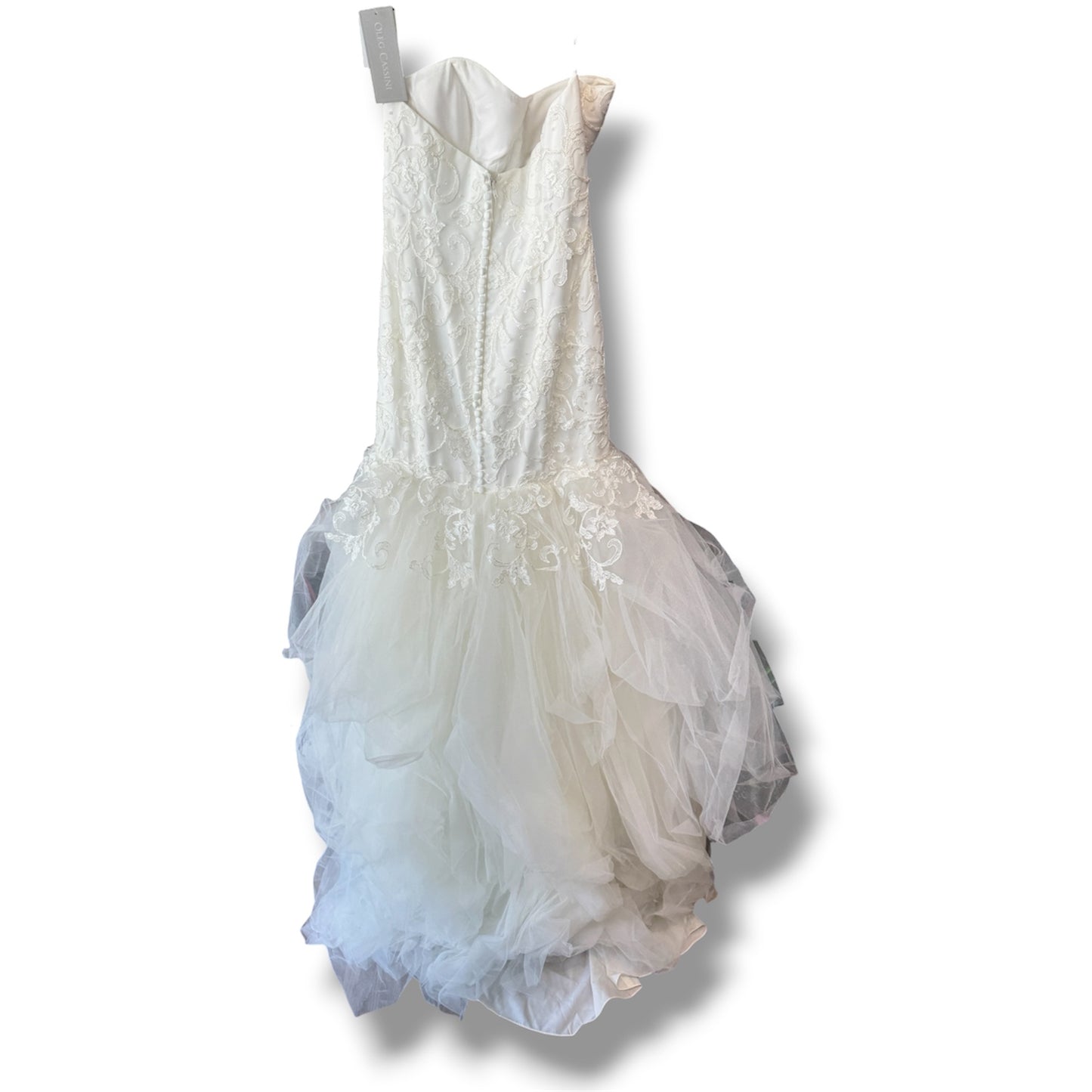 Oleg Cassini Strapless Mermaid Wedding Dress Size 8
