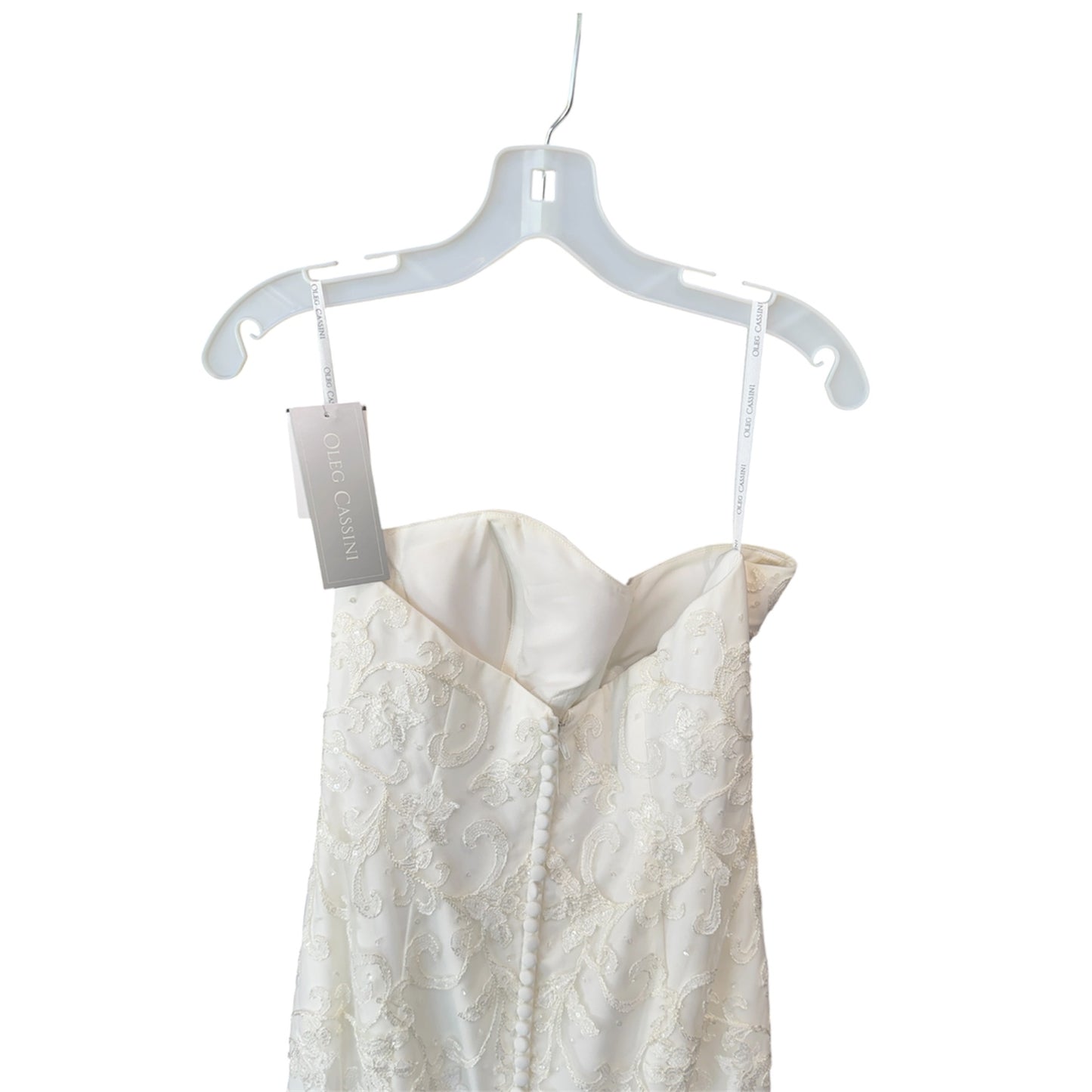 Oleg Cassini Strapless Mermaid Wedding Dress Size 8