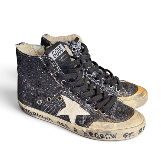Golden Goose Francy Glitter Sneakers in Dark Blue size 37