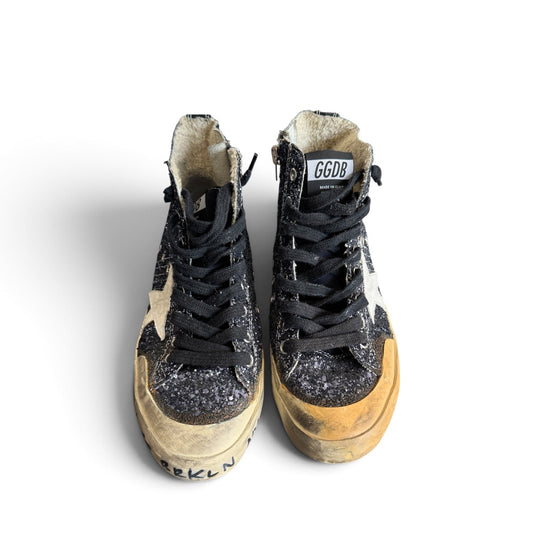 Golden Goose Francy Glitter Sneakers in Dark Blue size 37