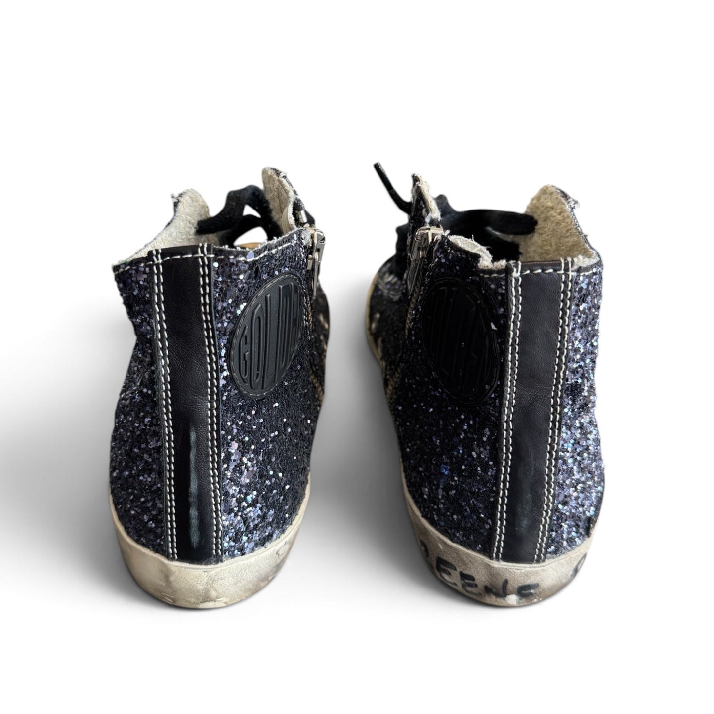 Golden Goose Francy Glitter Sneakers in Dark Blue size 37