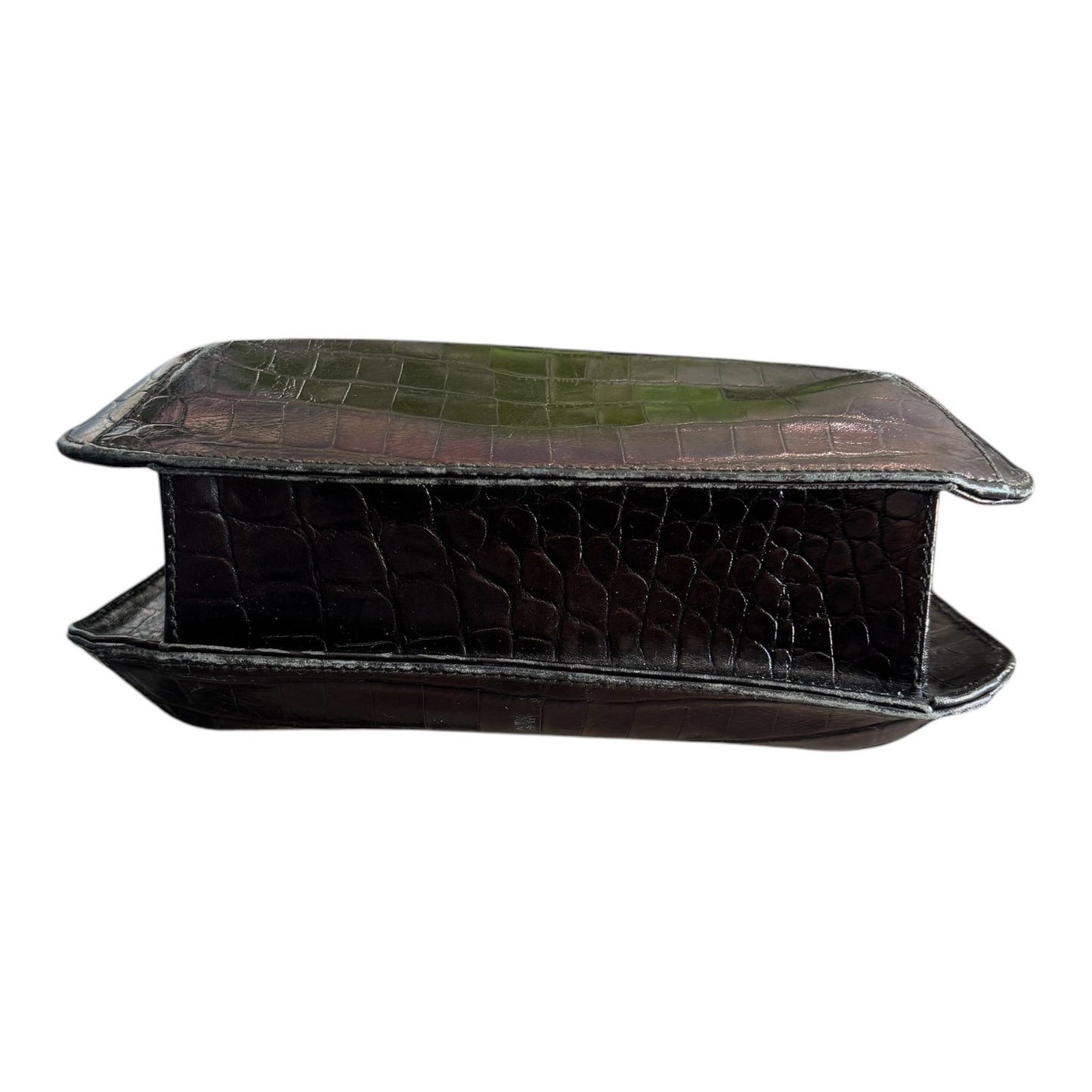 Salvatore Ferragamo Top Handle Brown Crocodile Bag