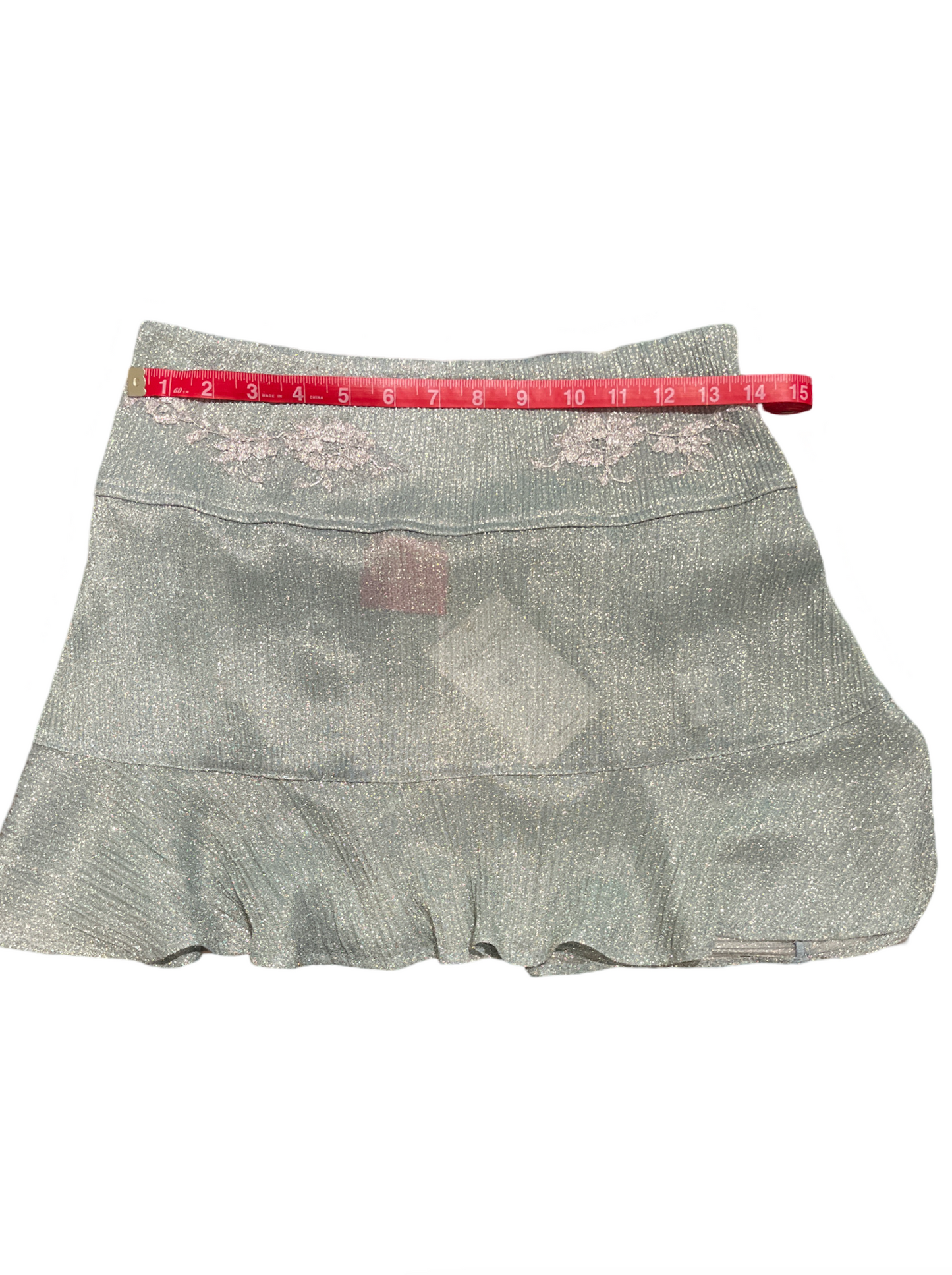 Vanita Rosa Maille Sky French Lace Applique Noe Skirt /One Size