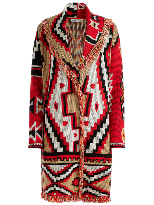 Alice + Olivia Red Astrid Long Cardigan Size Medium