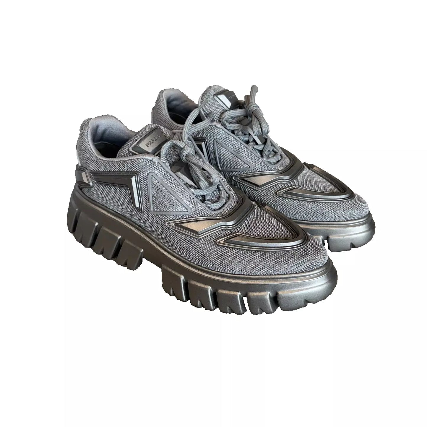 Prada Monolith Evolution Thunder Lug Sole Silver 38EU