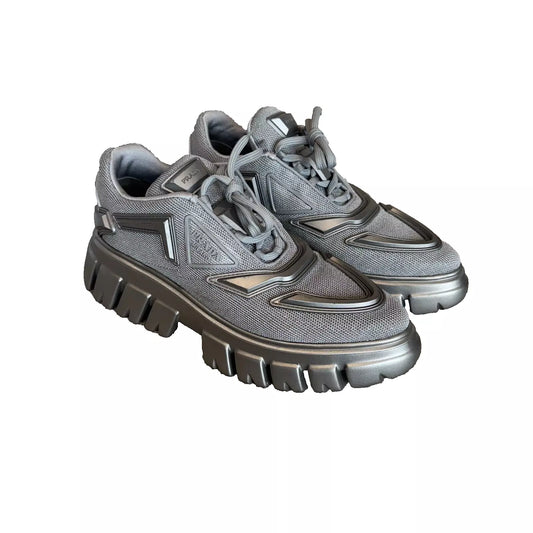 Prada Monolith Evolution Thunder Lug Sole Silver 38EU